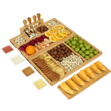 Wooden and bamboo cheese board set, kitchen cutting board, cutting board, cheese board, bamboo and wood tray, household fruit snack plate, cutting board