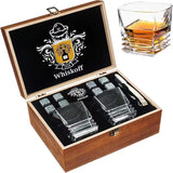 Ice tartar packaging box, wooden whiskey glass box, gift set, double cup whiskey storage box