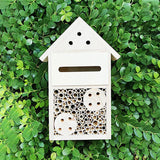 Wooden Outdoor Bee Nest Square Decoration Insect Bee Butterfly House Wooden Hanging Bee Insect Nest