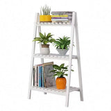 Rural indoor and outdoor folding flower racks, three-layer ladder folding plant support