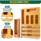 Bamboo and wood storage box, cling film sorting box, self sealing bag, plastic bag storage box, cling film cutter box