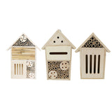 Wooden Outdoor Bee Nest Square Decoration Insect Bee Butterfly House Wooden Hanging Bee Insect Nest