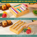 Bamboo and wood storage box, cling film sorting box, self sealing bag, plastic bag storage box, cling film cutter box