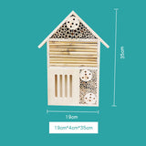 Wooden Outdoor Bee Nest Square Decoration Insect Bee Butterfly House Wooden Hanging Bee Insect Nest