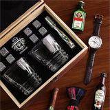 Ice tartar packaging box, wooden whiskey glass box, gift set, double cup whiskey storage box