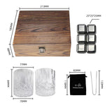 Ice tartar packaging box, wooden whiskey glass box, gift set, double cup whiskey storage box