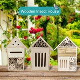 Wooden Outdoor Bee Nest Square Decoration Insect Bee Butterfly House Wooden Hanging Bee Insect Nest