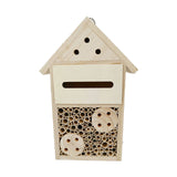 Wooden Outdoor Bee Nest Square Decoration Insect Bee Butterfly House Wooden Hanging Bee Insect Nest